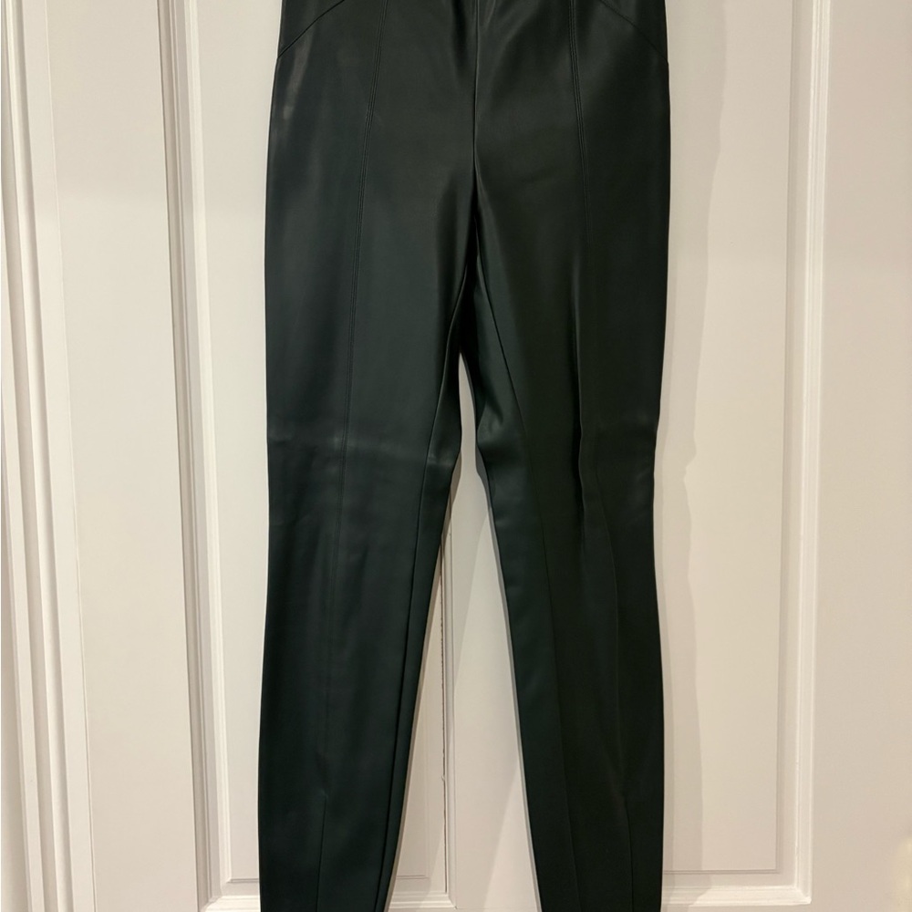 Zara Dark Green Leather Pants